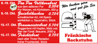 Angebot Fr&auml;nkische Backstubn