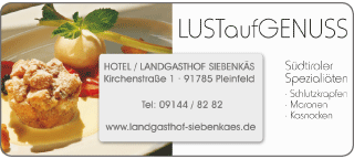 Angebot Landgasthof Siebenk&auml;s mit Link zur Homepage