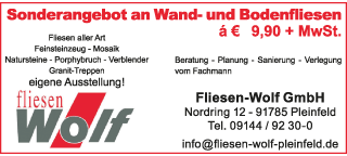 Angebot Fliesen Wolf mit Link zur Homepage